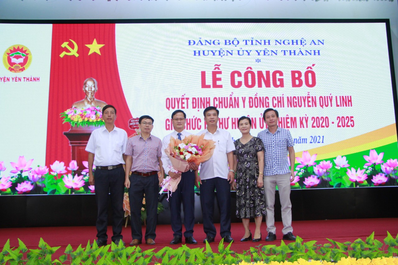 Nguyên Giám đốc Trung tâm Khuyến nông Nghệ An được  chuẩn y giữ chức Bí thư Huyện ủy Yên Thành, nhiệm kỳ 2020 -2025.