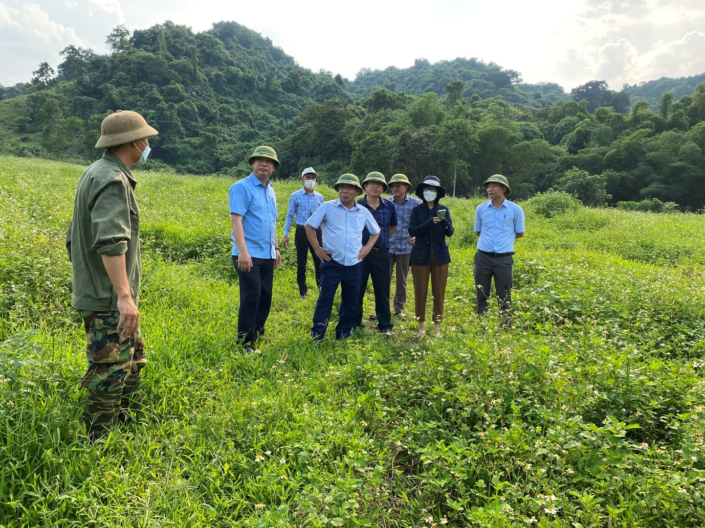 Lãnh đạo Sở Nông nghiệp & PTNT Nghệ An kiểm tra mô hình khuyến nông tại huyện Con Cuông