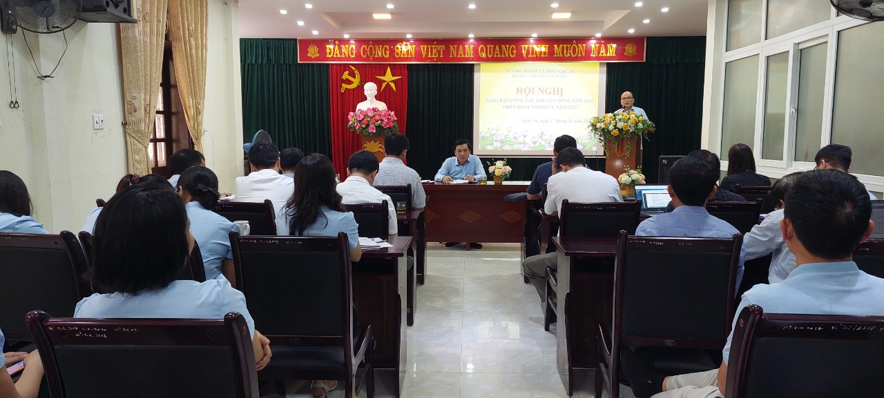 Trung tâm Khuyến nông tỉnh Nghệ An tổ chức Hội nghị giao ban công tác Khuyến nông năm 2022, triển khai nhiệm vụ năm 2023.