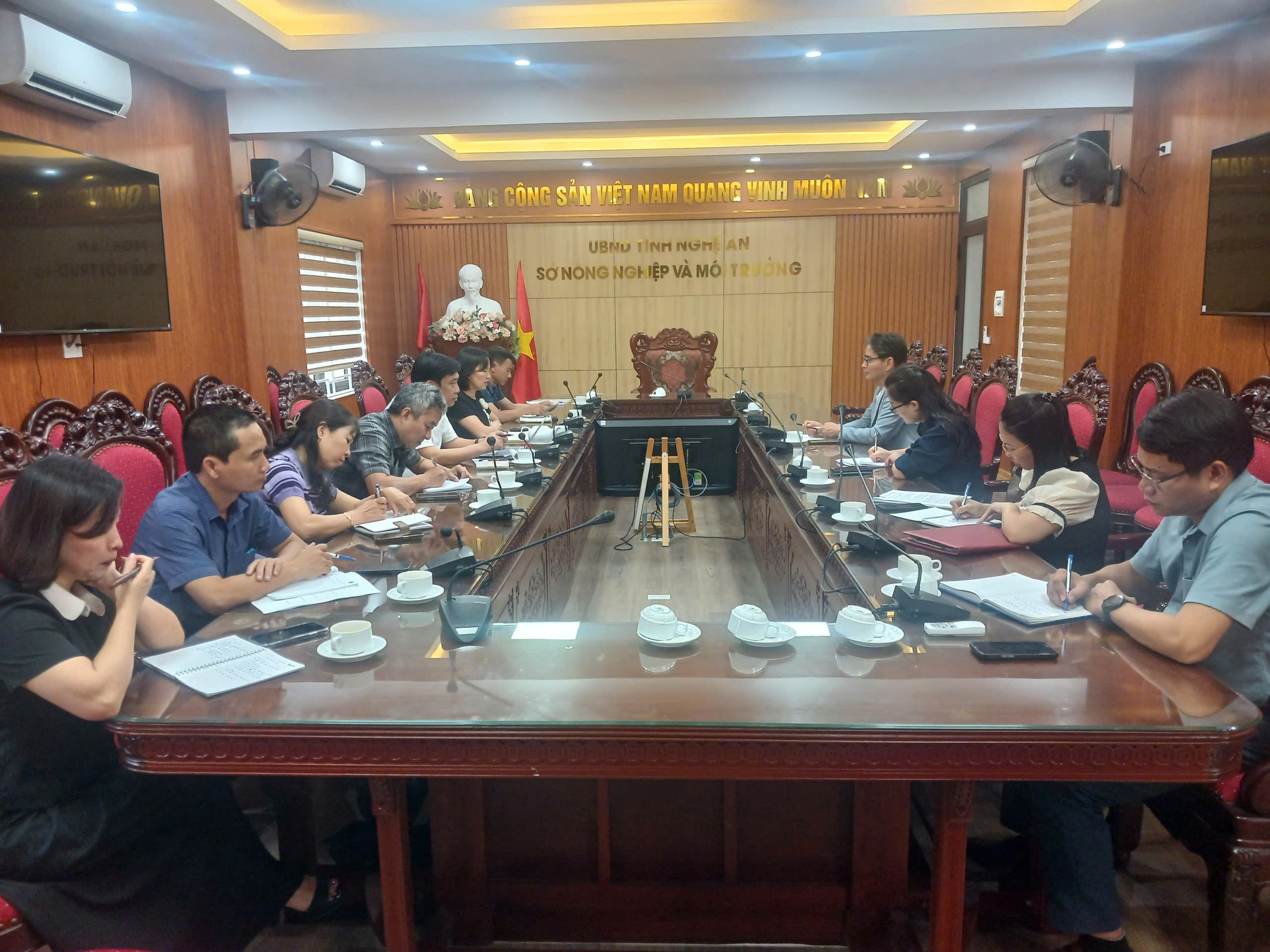 Sở Nông nghiệp và Môi trường Nghệ An làm việc với Đoàn công tác Văn phòng Dự án Hỗ trợ Phát triển Chính thức (ODA) thuộc Bộ Nông nghiệp, Lương thực và Nông thôn Hàn Quốc tại Việt Nam về dự án phát triển chuỗi giá trị vừng